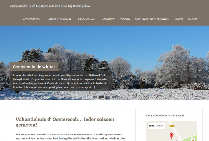 Website Vakantiehuis Dwingeloo