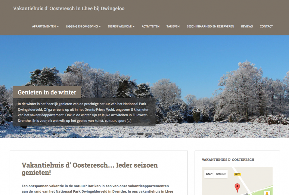 Website Vakantiehuis Dwingeloo